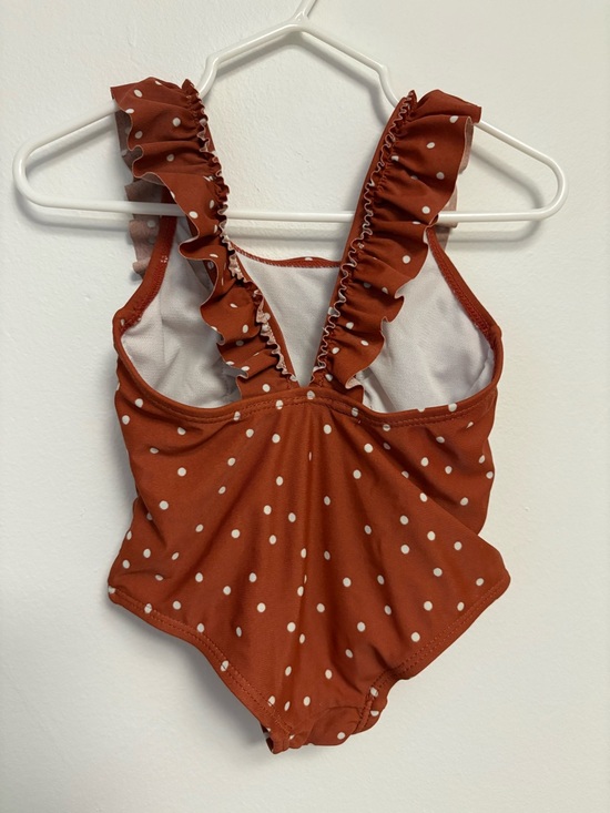 Rise Little Earthling Rust Polka Dot Ruffle One-Piece Swimsuit - Picture 2 of 3